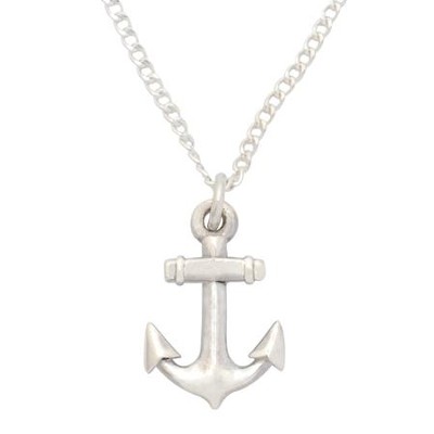 Anchor Cross Necklace, Sterling Silver  - 