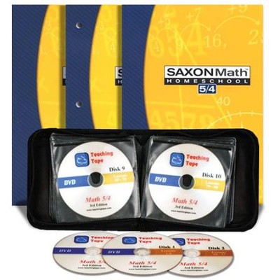 Saxon Math 5/4, 3rd Edition Home Study Kit & Teaching Tape Technology DVD Set Bundle  - 