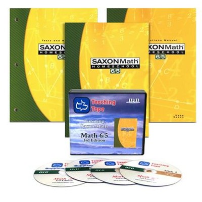 Saxon Math 6/5, 3rd Edition Home Study Kit & Teaching Tape Technology DVD Set Bundle  - 