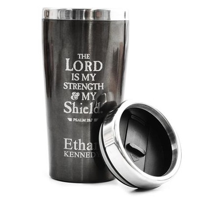 Personalized, Travel Mug, The Lord is My Shield, Black   - 