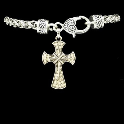 Bethlehem Cross Bracelet, Crystal  - 