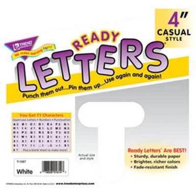 4 Inch Ready Letters-White  - 