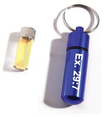 Blue Anointing Oil Vial Keychain  - 
