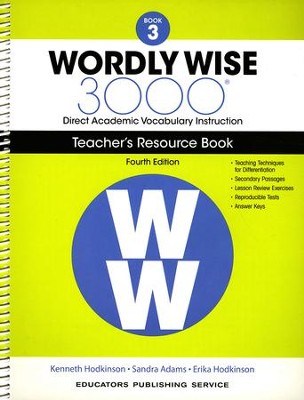 Wordly Wise 3000 Book 3 Teacher's Guide (4th Edition; Homeschool ...