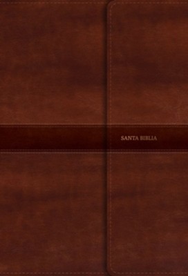 RVR 1960 Giant-Print Compact Bible--soft leather-look, brown with magnetic flap (indexed)  - 