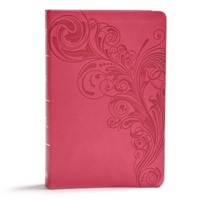 KJV Giant-Print Reference Bible--soft leather-look, pink (indexed)  - 