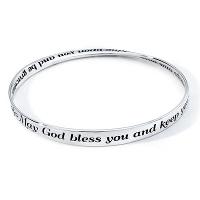 May God Bless You And Keep You Sterling Silver Mobius Bracelet  - 