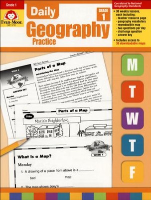 Daily Geography Practice, Grade 1   - 