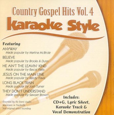 Country Gospel Hits, Volume 4, Karaoke Style CD   - 