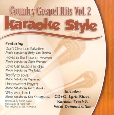 Country Gospel Hits, Volume 2, Karaoke Style CD   - 
