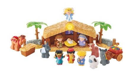 Fisher Price Little People Joseph manger nativity Jesus shepherd Christmas toy 
