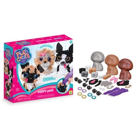 12 Pack: Assorted PlushCraft™ 3D Fabric Puppy Craft Kit