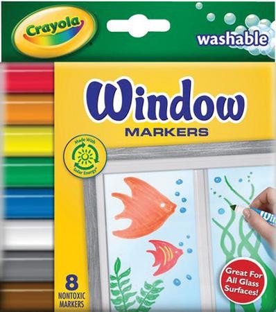 Crayola Washable Window Markers 8 pc Auto Car Glass Ceramic Team
