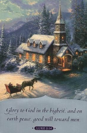 2 Boxes Thomas Kinkade CHRISTMAS CARDS BLESSINGS TO YOU AT CHRISTMAS w/ Snow Acc 