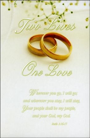 Two Lives, One Love (Ruth 1:16-17) Wedding Bulletins, 100 ...