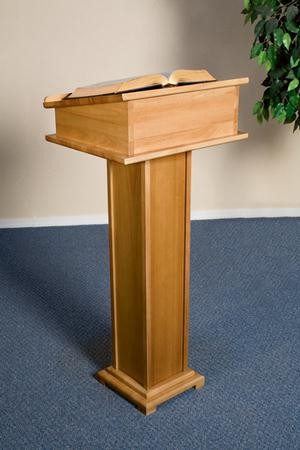 Lectern with Shelf, Hardwood Maple with Pecan Finish - Christianbook.com