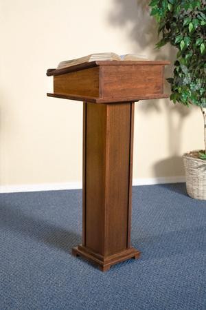 Lectern with Shelf, Hardwood Maple with Walnut Finish - Christianbook.com