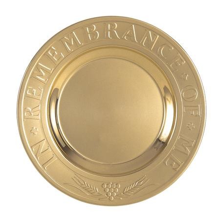 Solid Brass In Remembrance Of Me Etched Bread Plate