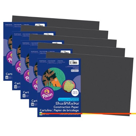 Colorations® Black 12 x 18 Heavyweight Construction Paper- 50 Sheets Black  Color