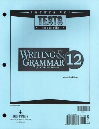 BJU Press Writing & Grammar Answer Key Grade 12 (Second Edition ...