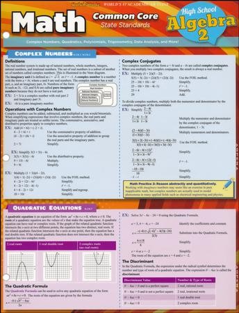 Common Core Math: Algebra 2 - 11th Grade, Laminated Guide: Ken ...