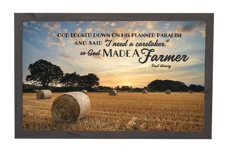 So God Made a Farmer Full Poem Version 14 x 14 Framed Art Wall Plaque