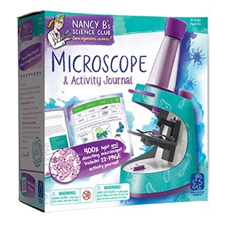 Educational Insights Nancy Bs Science Club Microscope and Activity Journal with  Basics AAA Batteries Bundle 