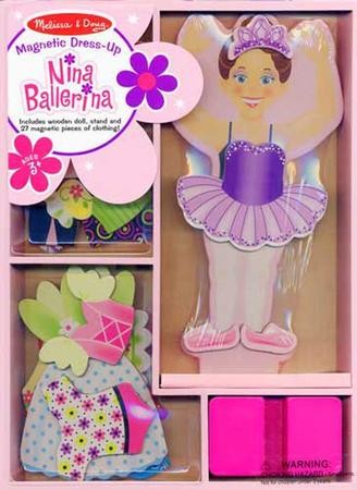 Melissa & Doug Decorate-Your-Own Wooden Magnetic Ballerina Fashions Craft Kit 
