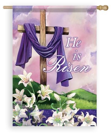 He Is Risen, Large Flag: Gina Jane - Christianbook.com