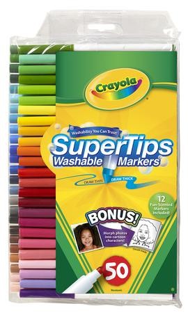100 Washable Markers, Crayola Super Tips Will Not Bleed Through