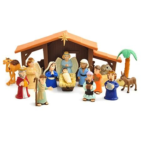 Play Hey Holiday Decoration Hand Painted Christmas Childrens Manger Scene Indoor Decor & Bible Toys for Sunday School Nativity Kids Playset 