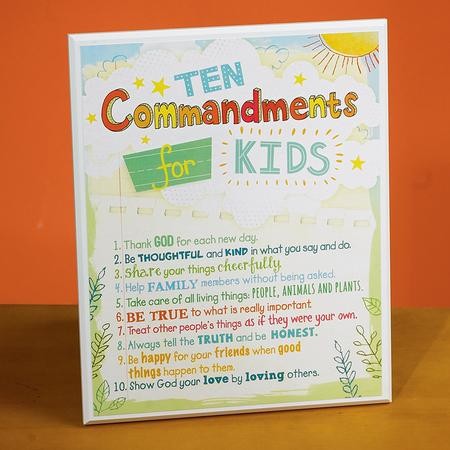Ten Commandments Kids Plaque - Christianbook.com