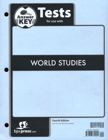 BJU Press World Studies Grade 7 Tests Answer Key (4th Edition