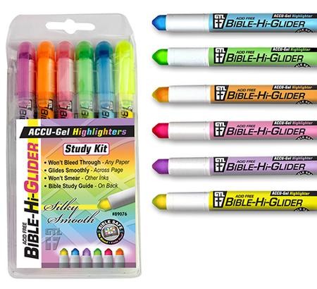 Bible Safe Gel Highlighters, Pack of 12 - 6 Bright Neon Yellow