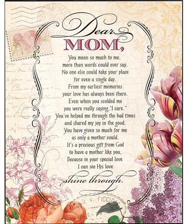 Dear Mom Plaque - Christianbook.com