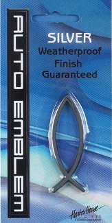 Ichthus Auto Emblem, Silver, Small