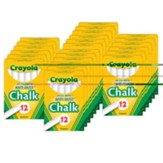 Anti-Dust Chalkboard Chalk, White, 12 Sticks Per Box, 24 Boxes