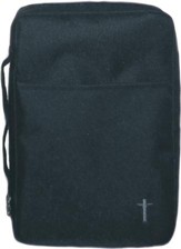 Embroidered Canvas Bible Cover, Black, X-Large