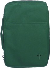 Embroidered Canvas Bible Cover, Green, Medium