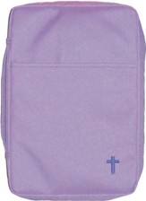 Embroidered Canvas Bible Cover, Purple, X-Large