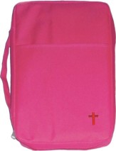 Embroidered Canvas Bible Cover, Pink, Large