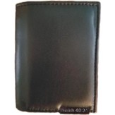Men's Leather Wallet,Tri-Fold, Black