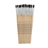 Flat Tip Paint Brushes, 1/4 Natural Bristle, Short, 12 Per Set, 6 Sets
