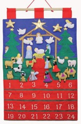 Tidings of Joy Fabric Advent Calendar w/Embroidered Figurines