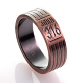 John 3:16, Men's Stainless Steel Ring with Copper Finish, Size 9