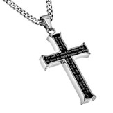 God's Love Iron Cross Necklace, Black