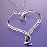 Teach Us, Sterling Silver Heart Necklace