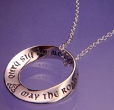 Saint Patrick's Irish Blessing, Sterling Silver Mobius Necklace