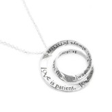 Love Is Patient Double Mobius Necklace, Sterling