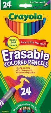 Crayola, Erasable Colored Pencils, 24 Pieces